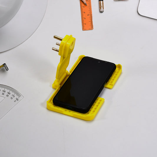 6498 Multi-purpose Wall Holder Stand For Charging Mobile Just Fit In Socket And Hang (Yellow) - Zidbik
