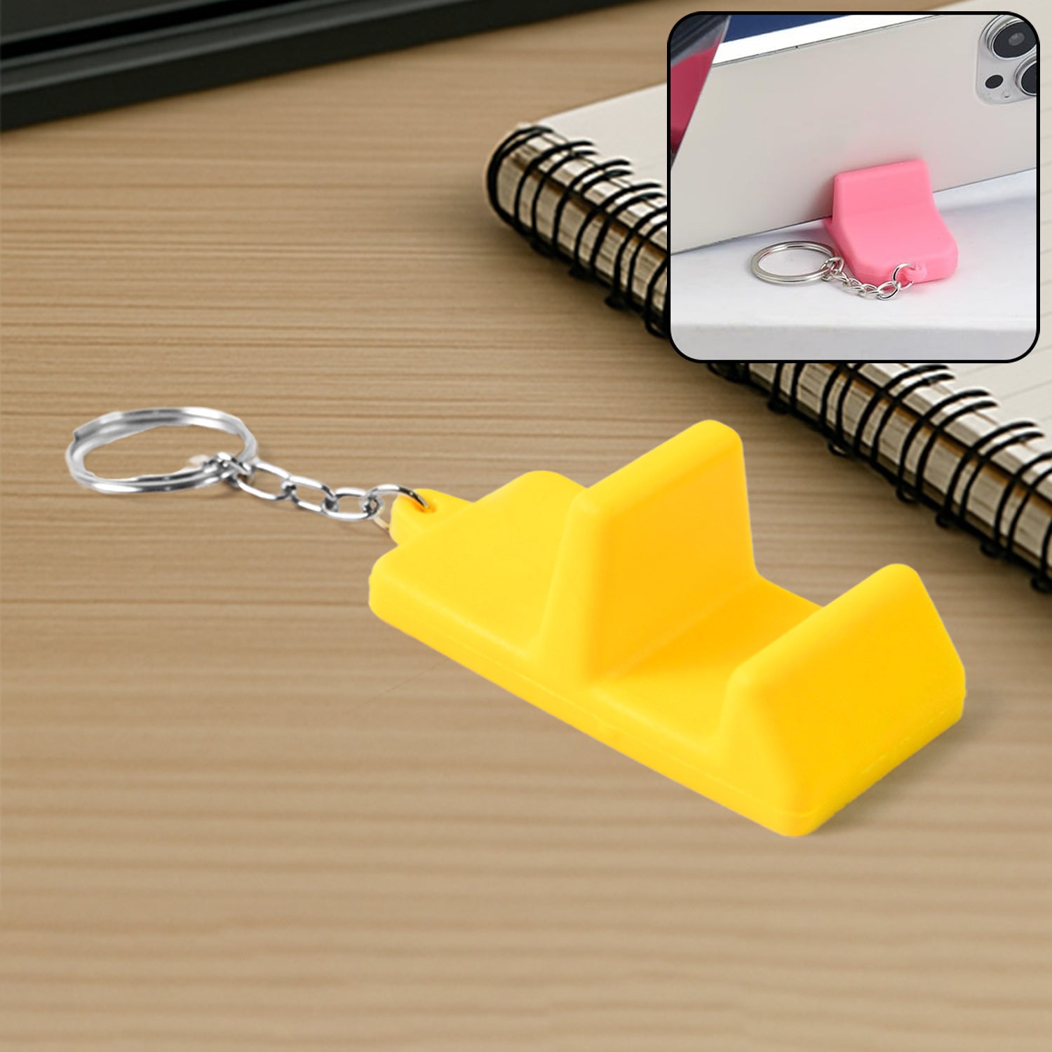 Plastic 2-in-1 Mobile Stand Keychain (1 Pc) - Zidbik
