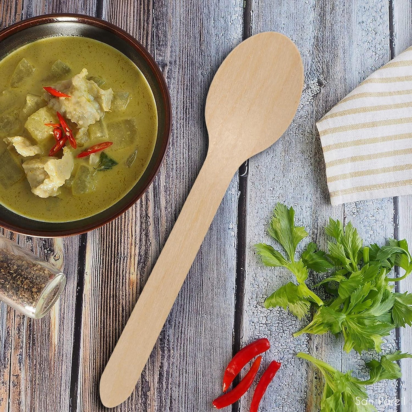 110mm Wooden Tea Spoon 30 Pcs Pack - Zidbik