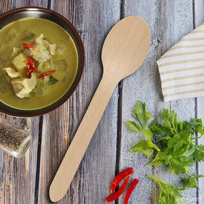 110mm Wooden Tea Spoon 30 Pcs Pack - Zidbik
