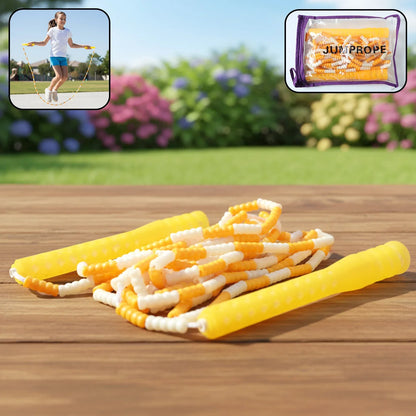 Yellow White Beaded Skipping Jump Rope (1 Set) - Zidbik