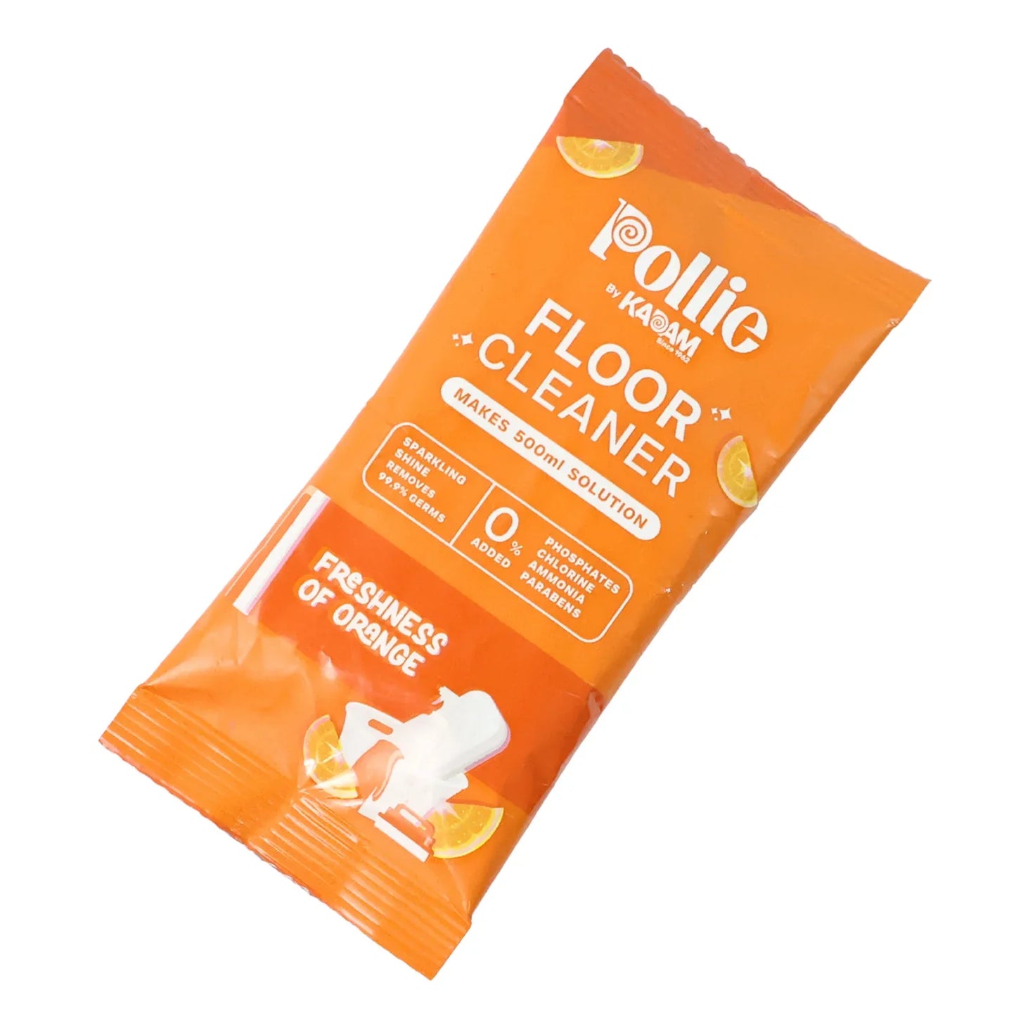 Pollic Kadam Concentrated Floor Cleaner Sachet Orange Fresh Fragrance (50 Gm) - Zidbik