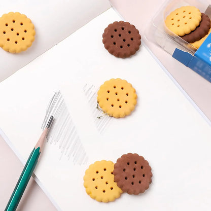 8833 Pack Of 6 Erasers Erasers Stationery School Rubber Schools Sketches Office Sign Kid Party Favour Gift Toy Gift Creative Christmas Birthday Gift In Shape Biscuits (6 Pcs Set) - Zidbik