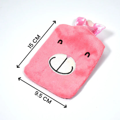 6502 Pink Small Hot Water Bag With Cover For Pain Relief Neck Shoulder Pain And Hand Feet Warmer Menstrual Cramps. - Zidbik