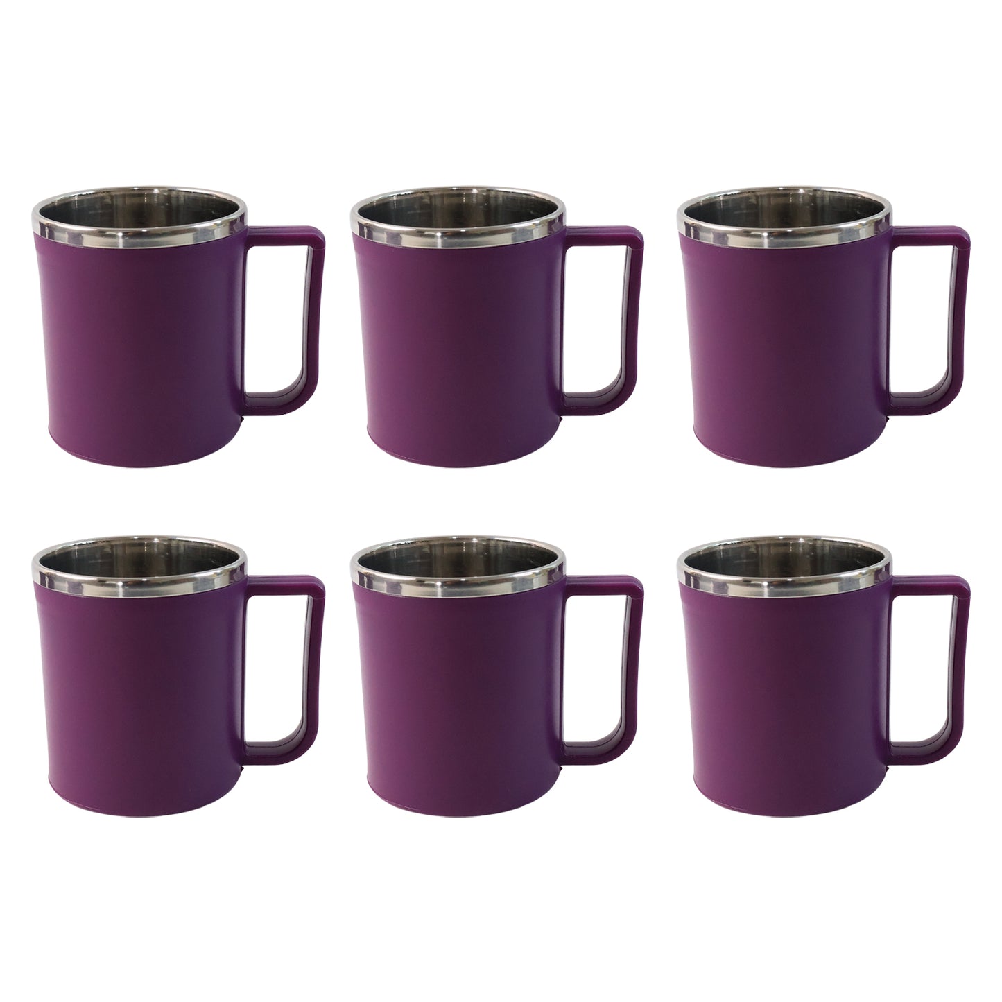 Supermom Stainless Steel Inner Coffee Mug Set (200ml  6 Pc) - Zidbik