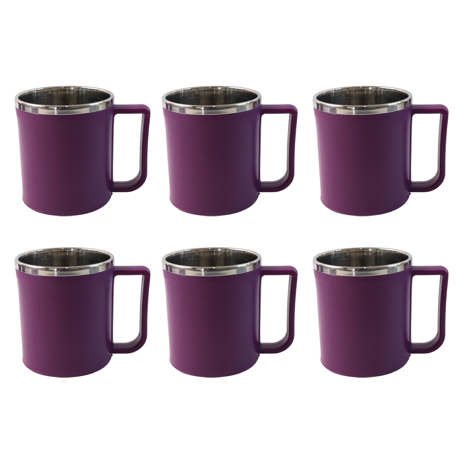 Supermom Stainless Steel Inner Coffee Mug Set (200ml  6 Pc) - Zidbik
