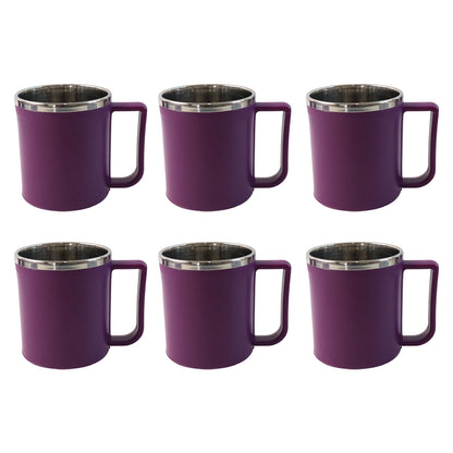 Supermom Stainless Steel Inner Coffee Mug Set (200ml  6 Pc) - Zidbik