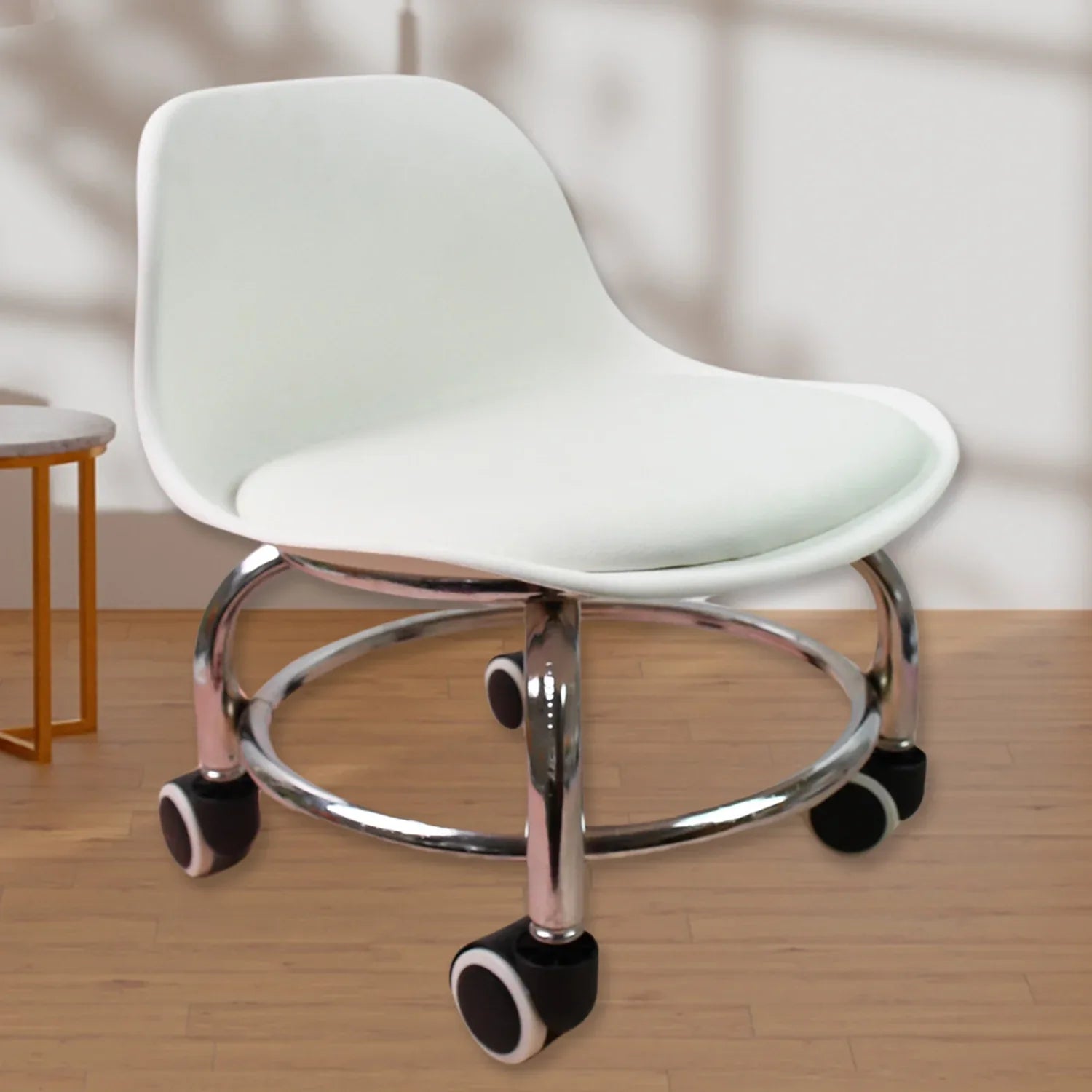 4054 Low Round Rolling Stool With Wheels Pedicure Stool For Fitness Office Garage Home Garden Furniture Benches Stools Multi-color (1 Pc) - Zidbik