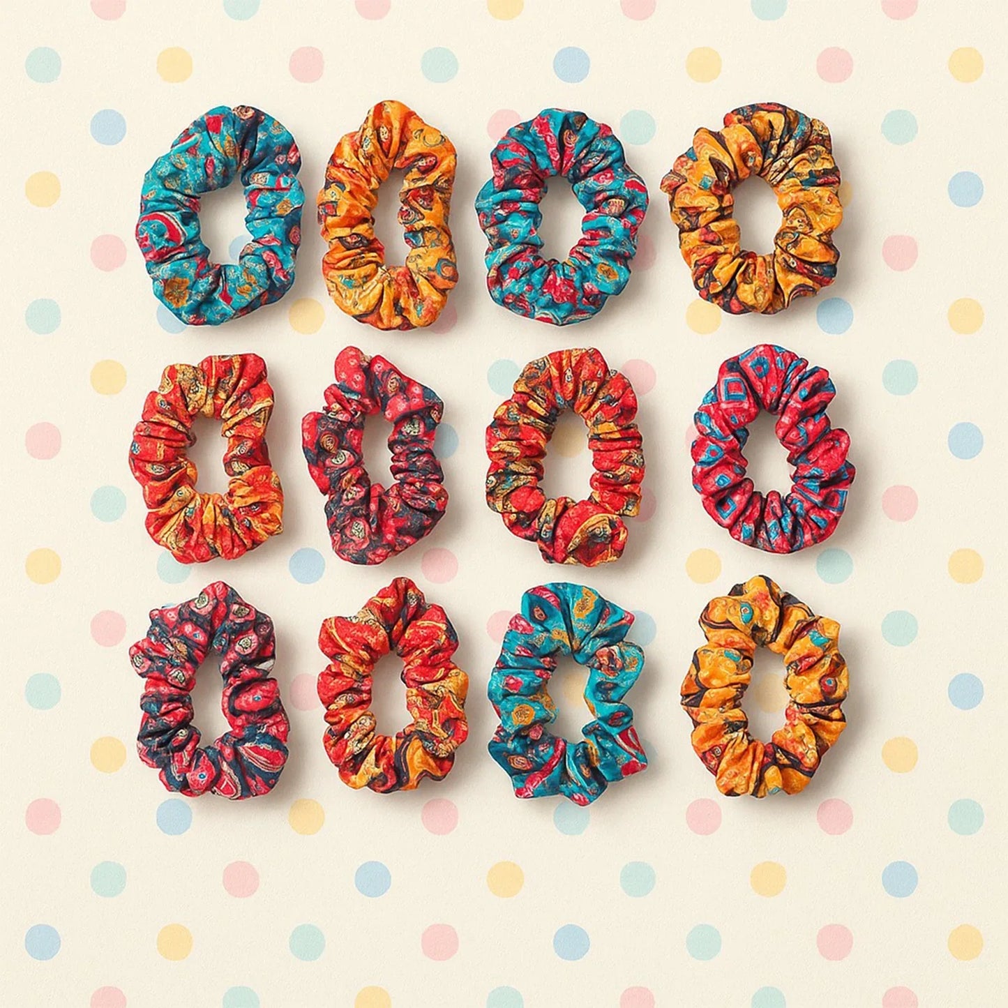 Set Of 12 Stylish Printed Fabric Hairband - Zidbik