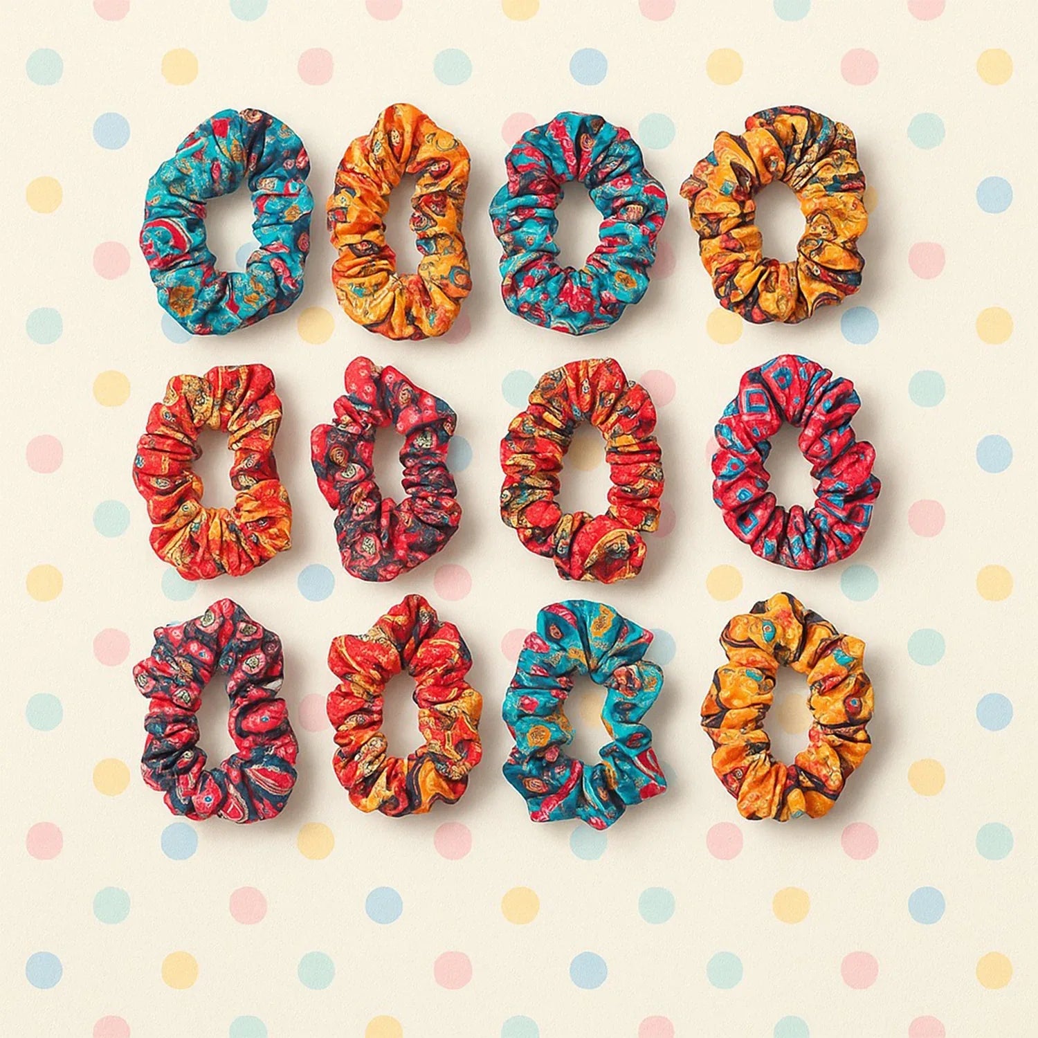 Set Of 12 Stylish Printed Fabric Hairband - Zidbik