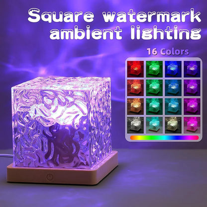 Dynamic Rotating Water Ripple Night Lamp With Remote - Zidbik