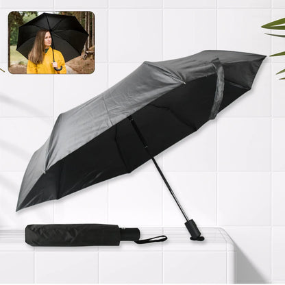 12744 2 Fold Manual Open Umbrella Windproof Sunproof Rainproof With Sturdy Steel Shaft Wrist Straps Easy To Hold Carry Umbrella For Women Men Kids - Zidbik