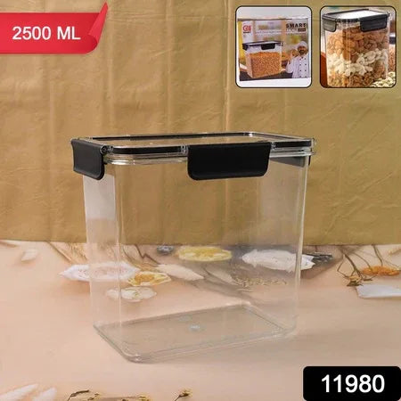 Food Storage Container Airtight Plastic Container With Easy Snap Lids (2500ml 1 Pc) - Zidbik