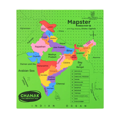 Aditi Mapster India Map Eva Foam Puzzle Set - Zidbik