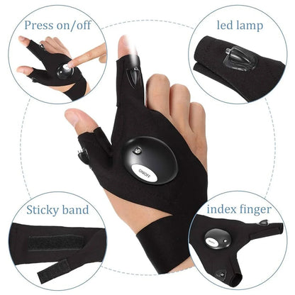 Led Flashlight Gloves Gifts For Men (Hand Gloves Light 1 Pair) - Zidbik