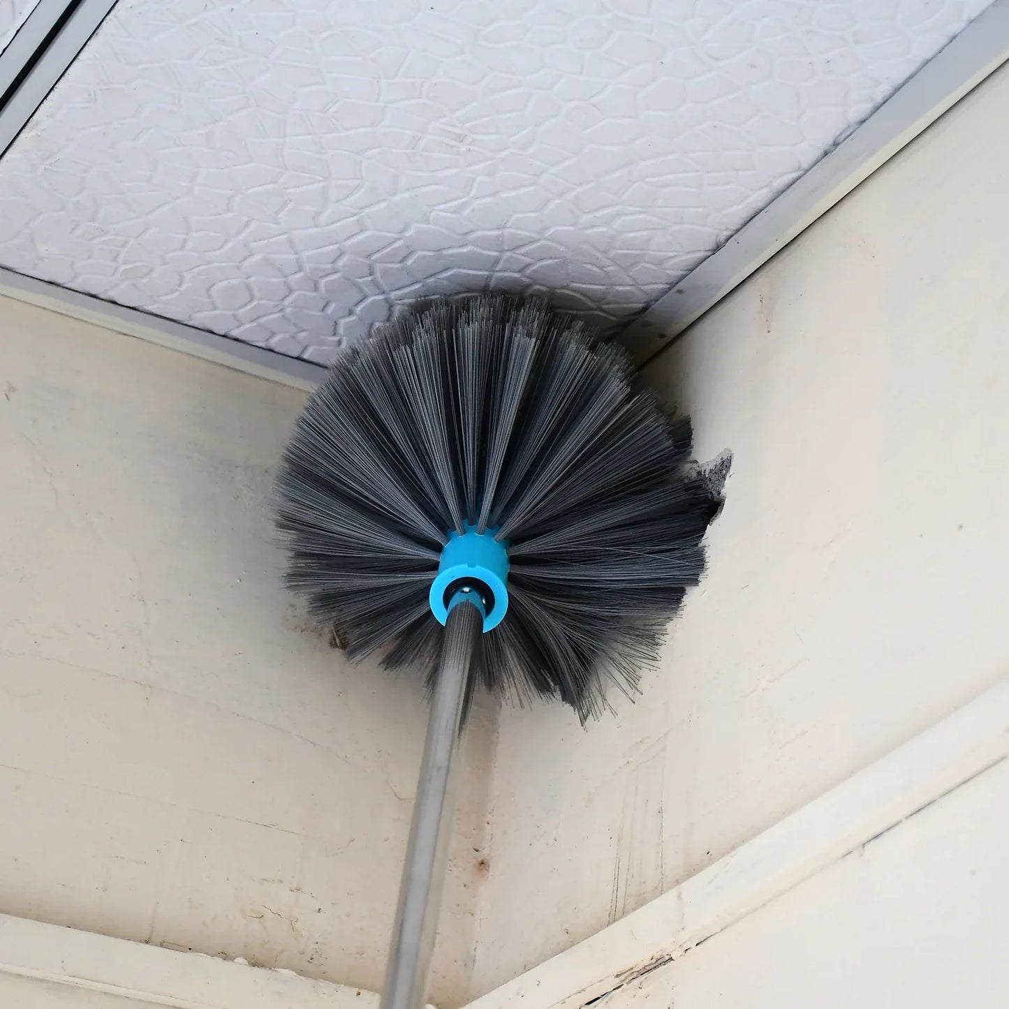 4021 Cobweb Brush With Stainless Steel Strong Long Extendable Handle For Dusting Ceiling Cobweb Cleaning Brush For Lights Fans Webs Cleaning For Homekitchen - Zidbik