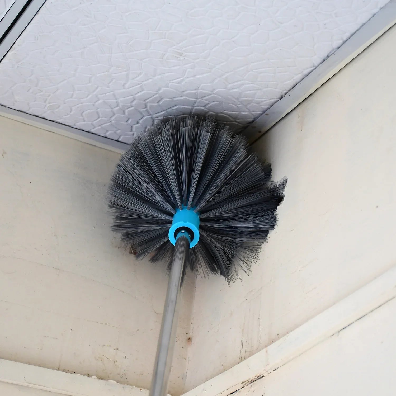 4021 Cobweb Brush With Stainless Steel Strong Long Extendable Handle For Dusting Ceiling Cobweb Cleaning Brush For Lights Fans Webs Cleaning For Homekitchen - Zidbik