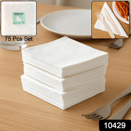 Soft  Absorbent Disposable Tissue Napkins   Paper (75 Pc) - Zidbik