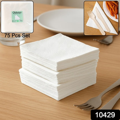 Soft  Absorbent Disposable Tissue Napkins   Paper (75 Pc) - Zidbik
