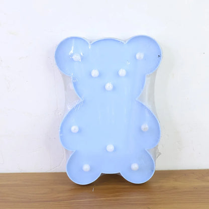 Teddy Bear Shape Led Decorative Night Light (1 Pc) - Zidbik
