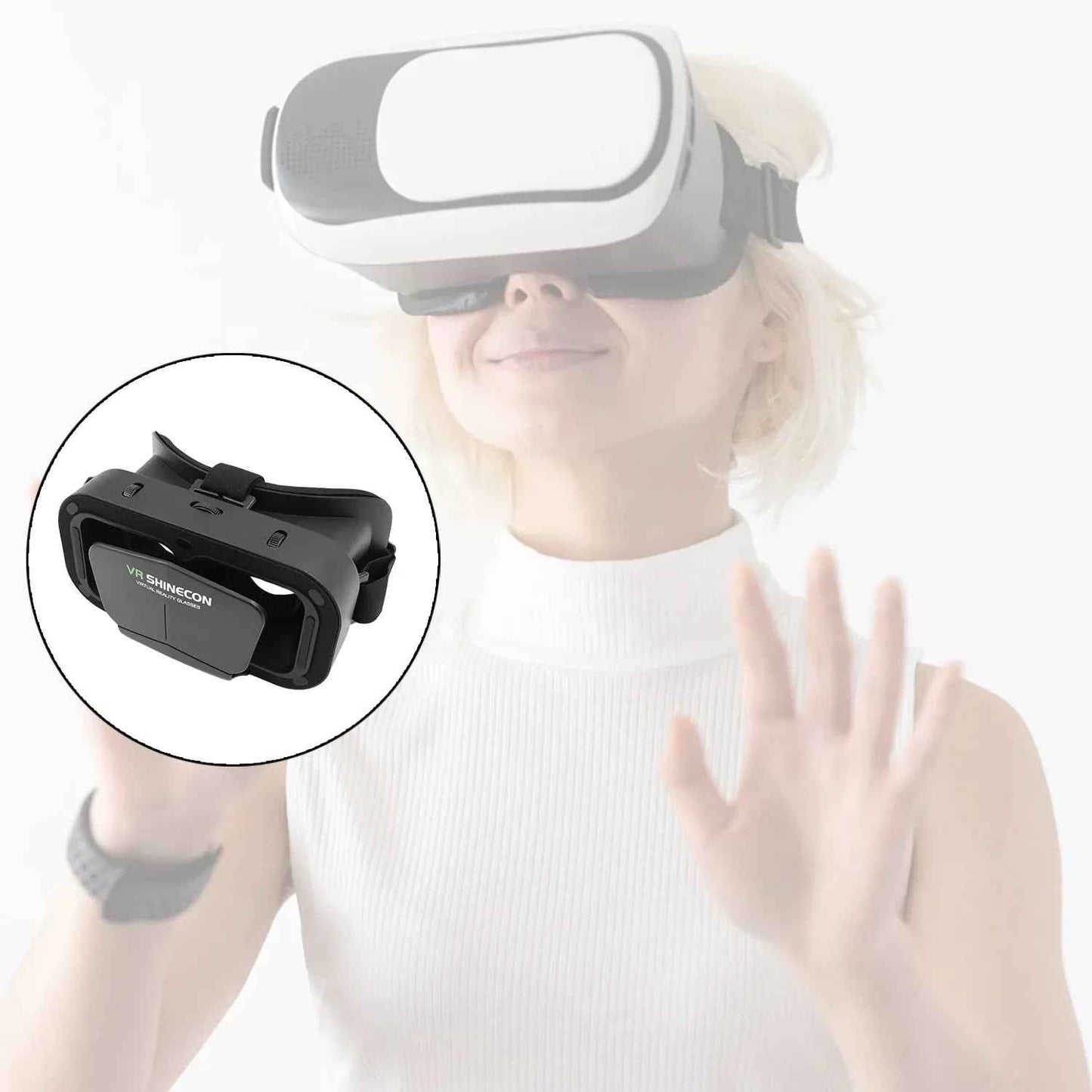 12837 3d Vr Headset Compatible With Iphone  Android Virtual Reality Vr Goggles For 3d Vr Movies Video Games (1 Pc) - Zidbik
