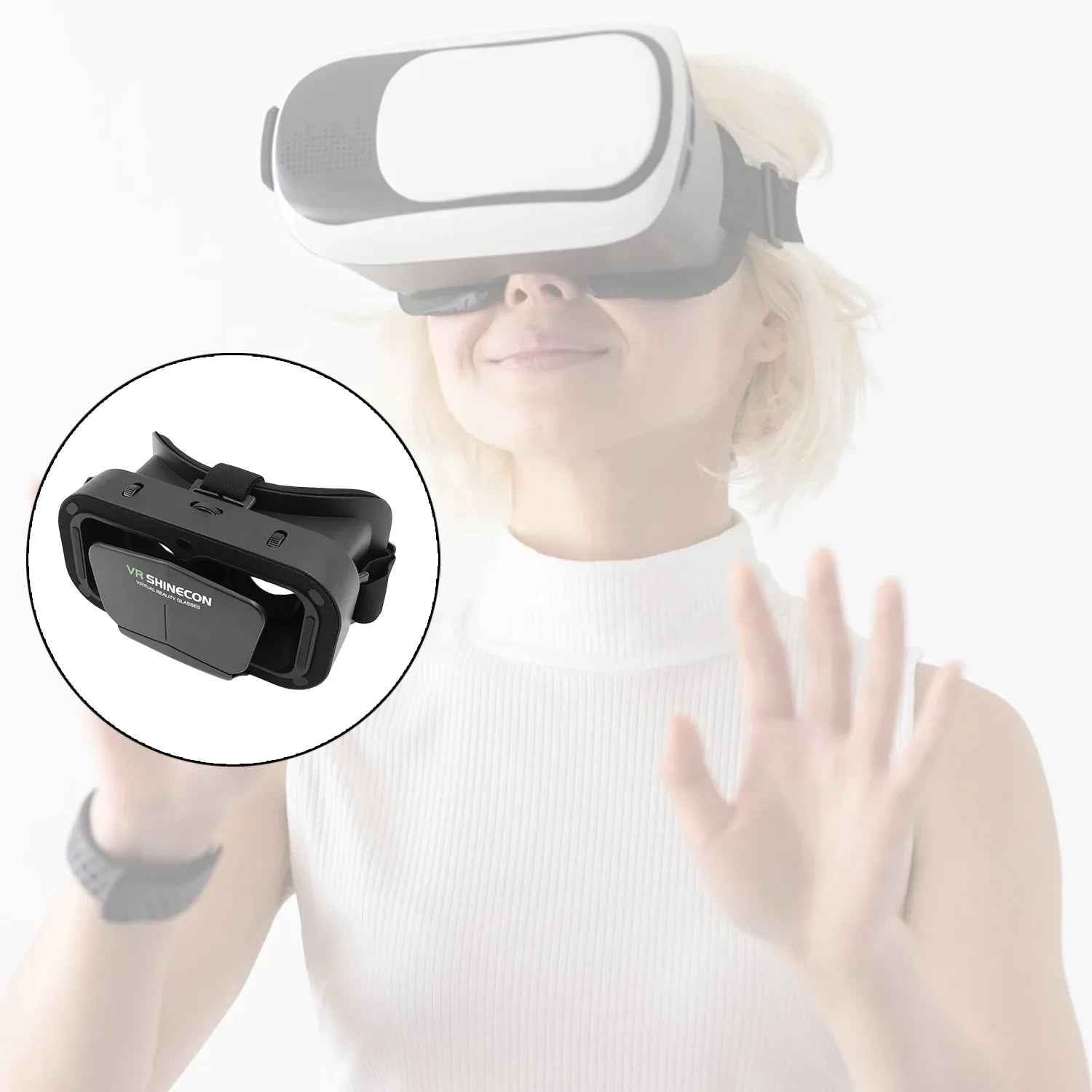 12837 3d Vr Headset Compatible With Iphone  Android Virtual Reality Vr Goggles For 3d Vr Movies Video Games (1 Pc) - Zidbik