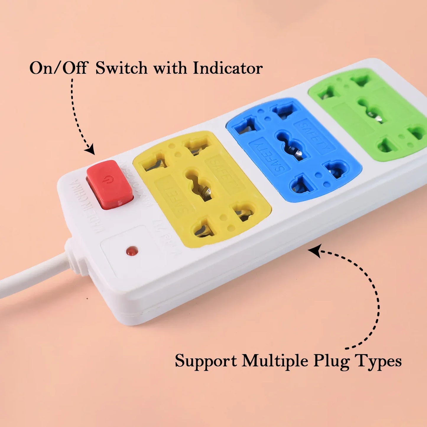 Compact 3-socket Universal Extension Board (1 Pc) - Zidbik