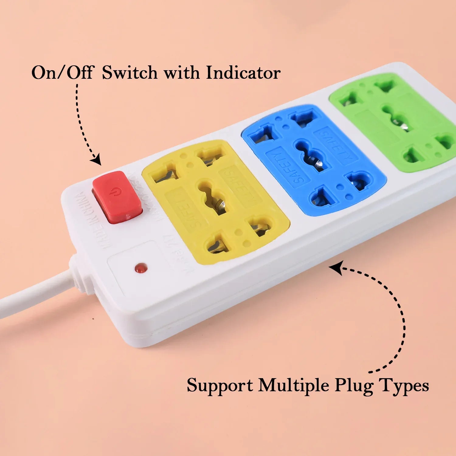 Compact 3-socket Universal Extension Board (1 Pc) - Zidbik