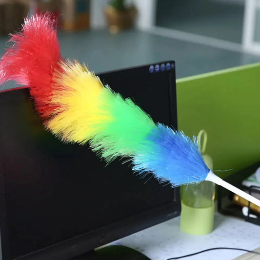 6321 Colorful Feather Duster Microfiber Duster For Cleaning Dusting Stick Dusting Brush - Zidbik