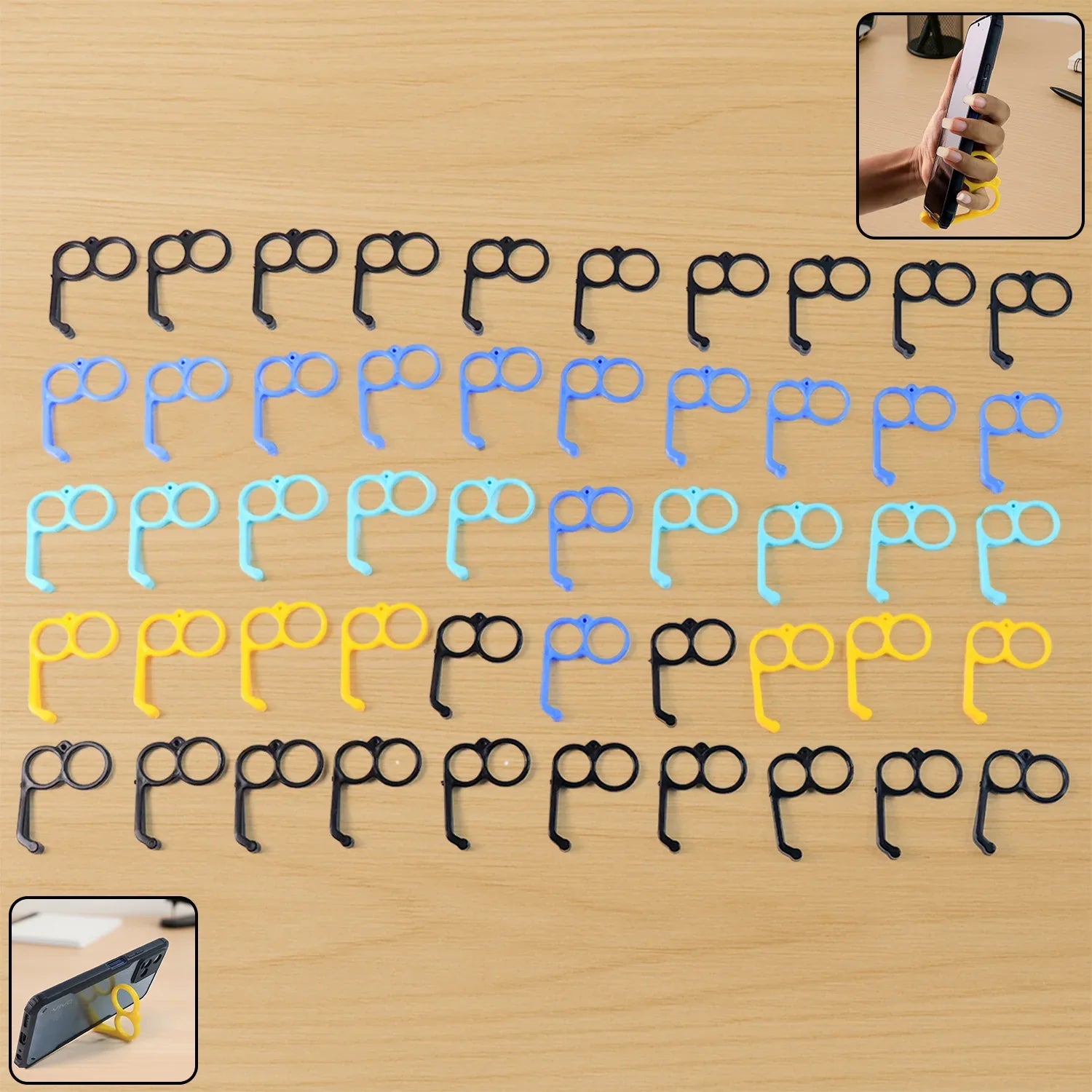 Plastic Hand Mobile Stand (Mix Color 50 Pc) - Zidbik