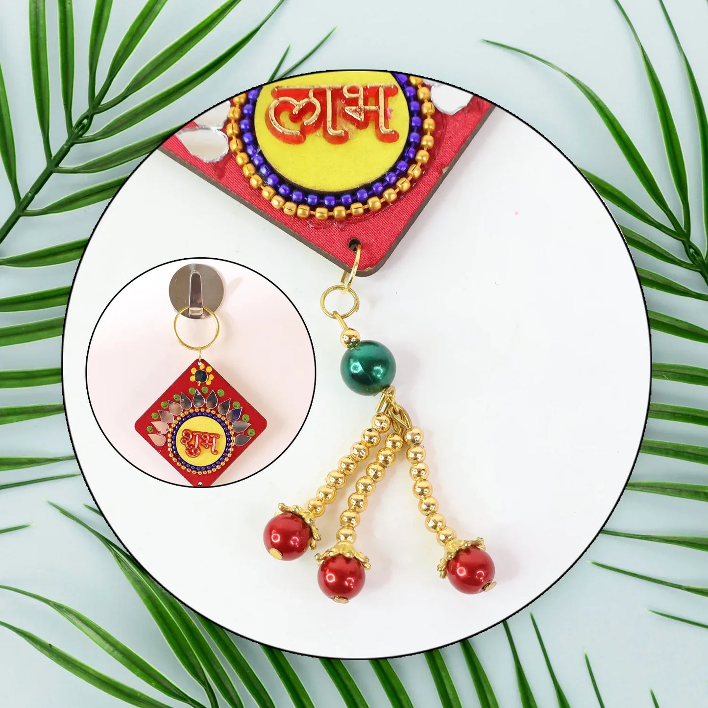 Traditional Labh Shubh Decorative Wall Hanging (1 Pc) - Zidbik