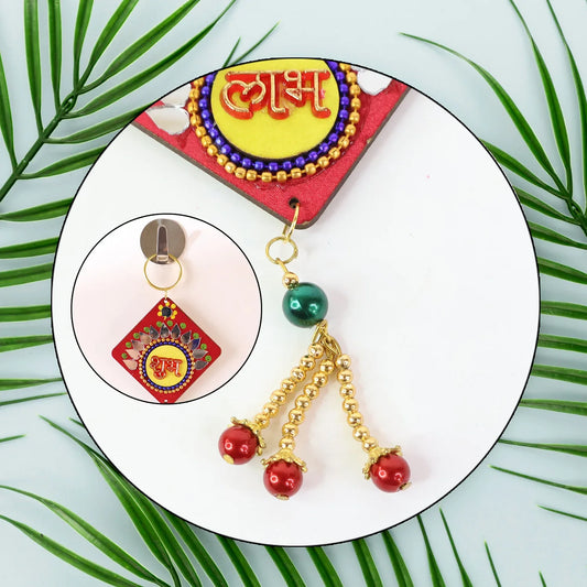 Traditional Labh Shubh Decorative Wall Hanging (1 Pc) - Zidbik