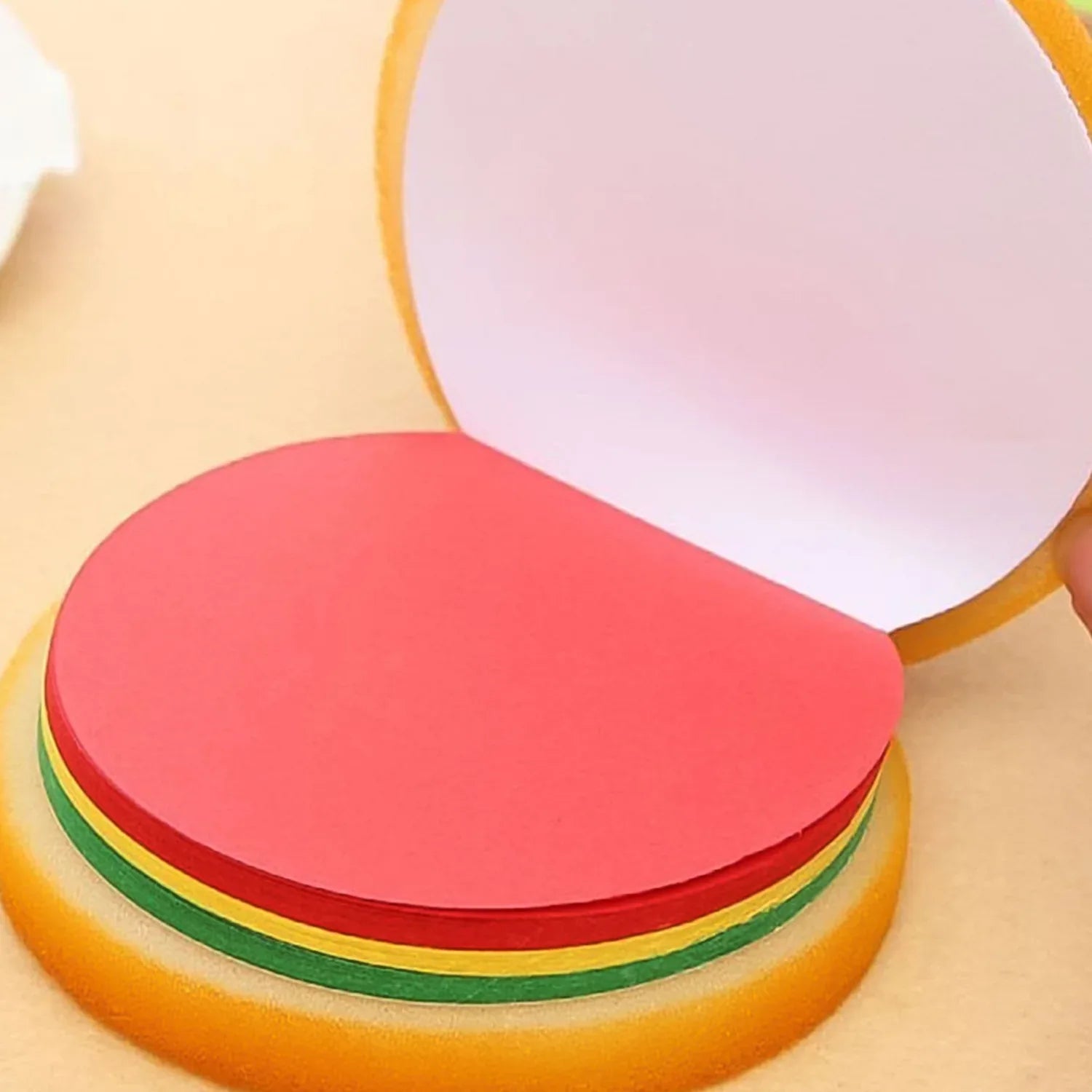 8073 Burger Shaped Notepad Sticky Notes Memo Pads Unique Mini Notes (Multicolor) - Zidbik