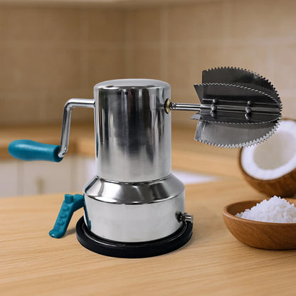Supermom Stainless Steel Coconut Scraper With Vacuum Base (1 Pc) - Zidbik