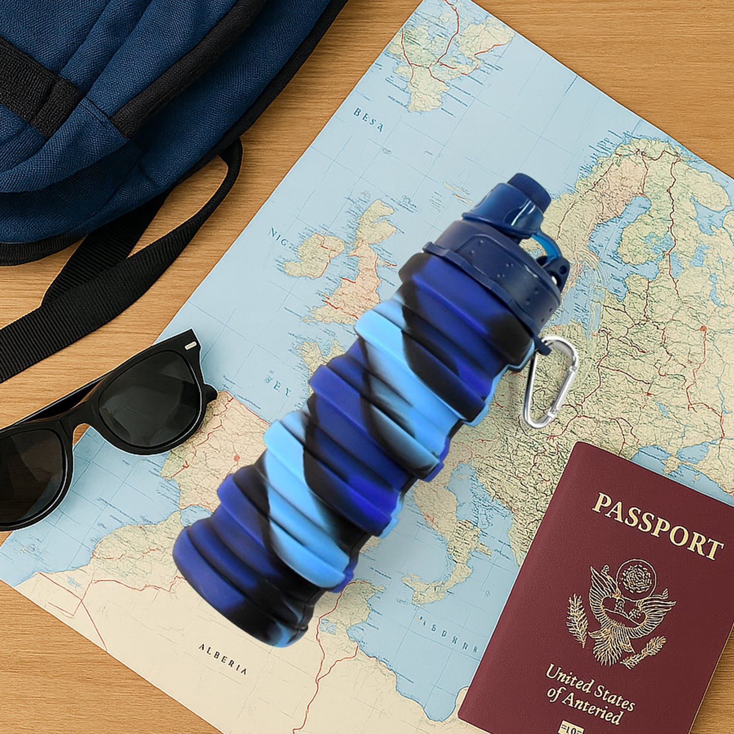 Silicone Foldable Water Bottle (1 Pc  24 Cm Foldable  500 Ml) - Zidbik