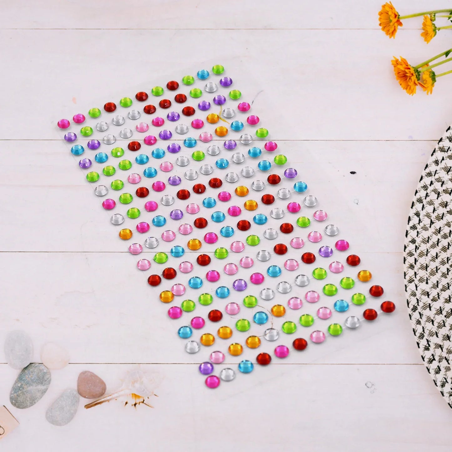 Self Adhesive Multi Size Shaped Shining Stones Crystals Stickers For Art Craft Mobile Phone Decoration Jewellery Making School Projects Creative Work - Zidbik
