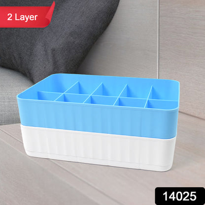 Multi-function Desktop Drawer Storage Box 10 Grid Underwear Socks Box (2 Pc Set) - Zidbik