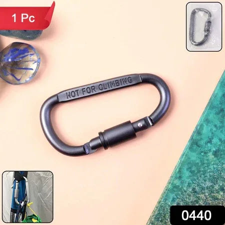 Premium Heavy-duty Metal Carabiner Hook With Screw Lock (1 Pc) - Zidbik