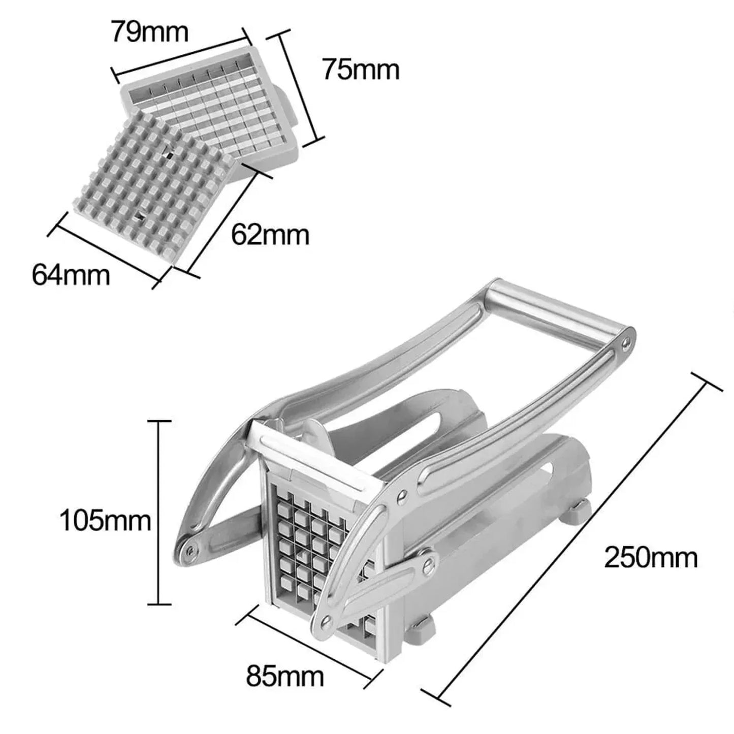 0083a French Fries Potato Chips Strip Cutter Machine With Blade - Zidbik