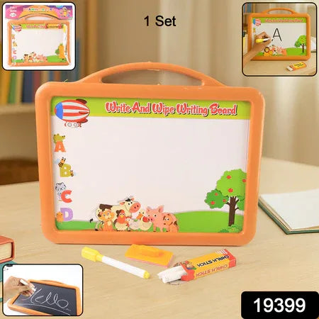 2-in-1 Double-sided Write And Wipe Educational Drawing Board For Kids (1 Set) - Zidbik