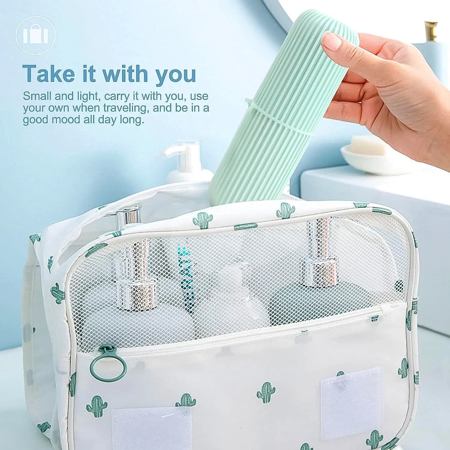 Capsule Shape Travel Toothbrush Toothpaste Case Holder (Multicolor 3 Pcs Set) - Zidbik
