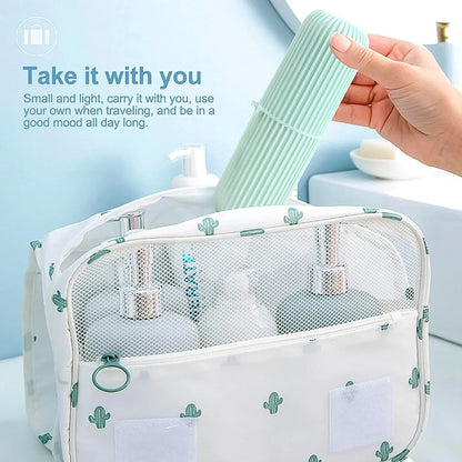 Capsule Shape Travel Toothbrush Toothpaste Case Holder (Multicolor 3 Pcs Set) - Zidbik