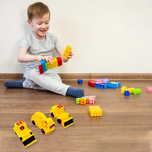 17824 Vehicle Car Engineering Automobile Construction Car Toys Set For Children Kids Crane Excavator Road Roller Forklift Mixer Truck Transporter Truck Machine Construction Toys (6 Pcs Set) - Zidbik
