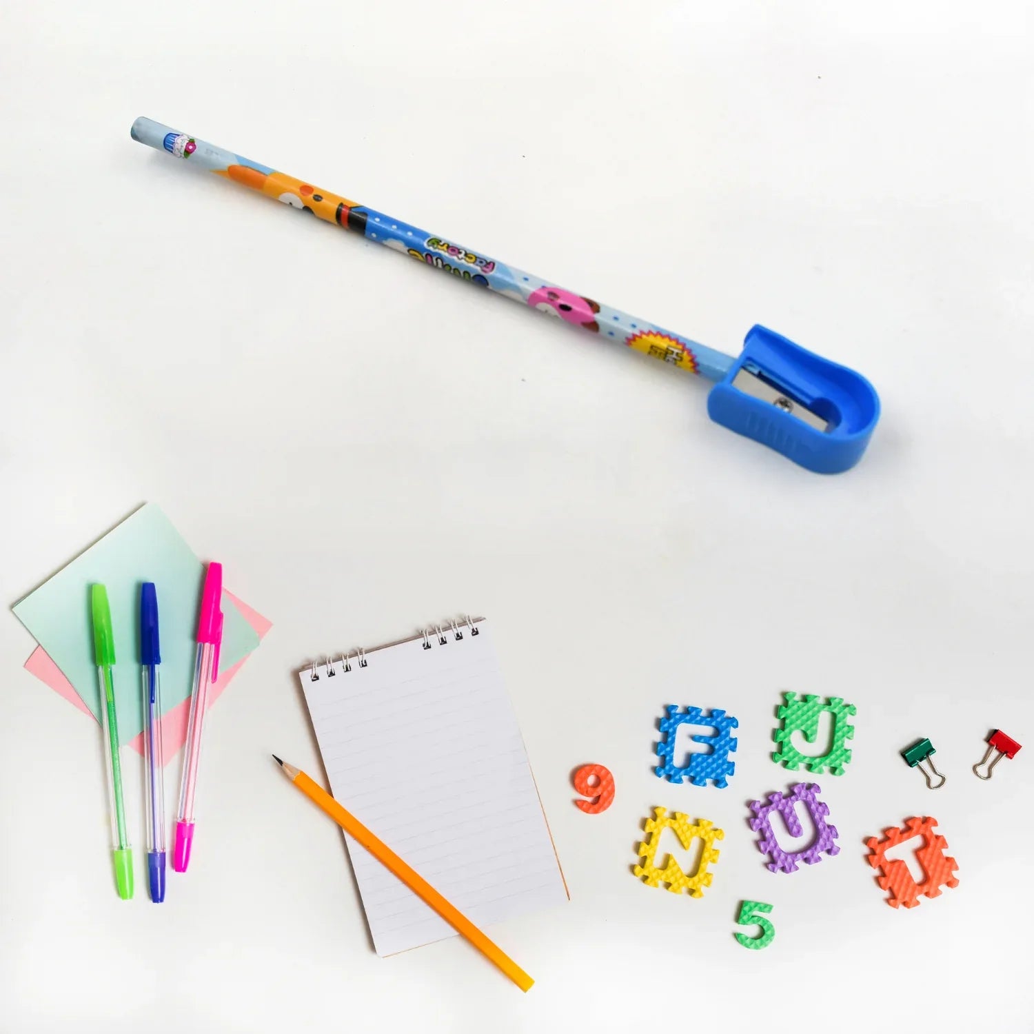 17578 Stationery Kit For Kids - Stationery Set Includes Wooden Pencil Sharpener Pencil And Eraser Set Birthday Return Gift For Kids Boys Girls 2 Pencil 1 Scale 1 Notebook1 Sharpener 1 Eraser With Zip Bag (6 Pcs Set) - Zidbik