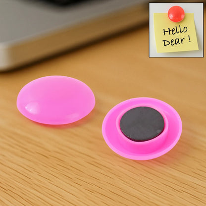 Pink Board Magnets Circular Plastic Buttons (1 Pc) - Zidbik