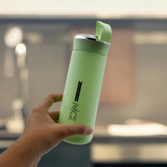 6955 Outdoor Sport Water Bottle 400ml Leak Proof Bpa-free For Travel Cold And Hot Water Glass Water Bottle With Daily Water Intake For Gym And Children (Moq -100 Pc) - Zidbik