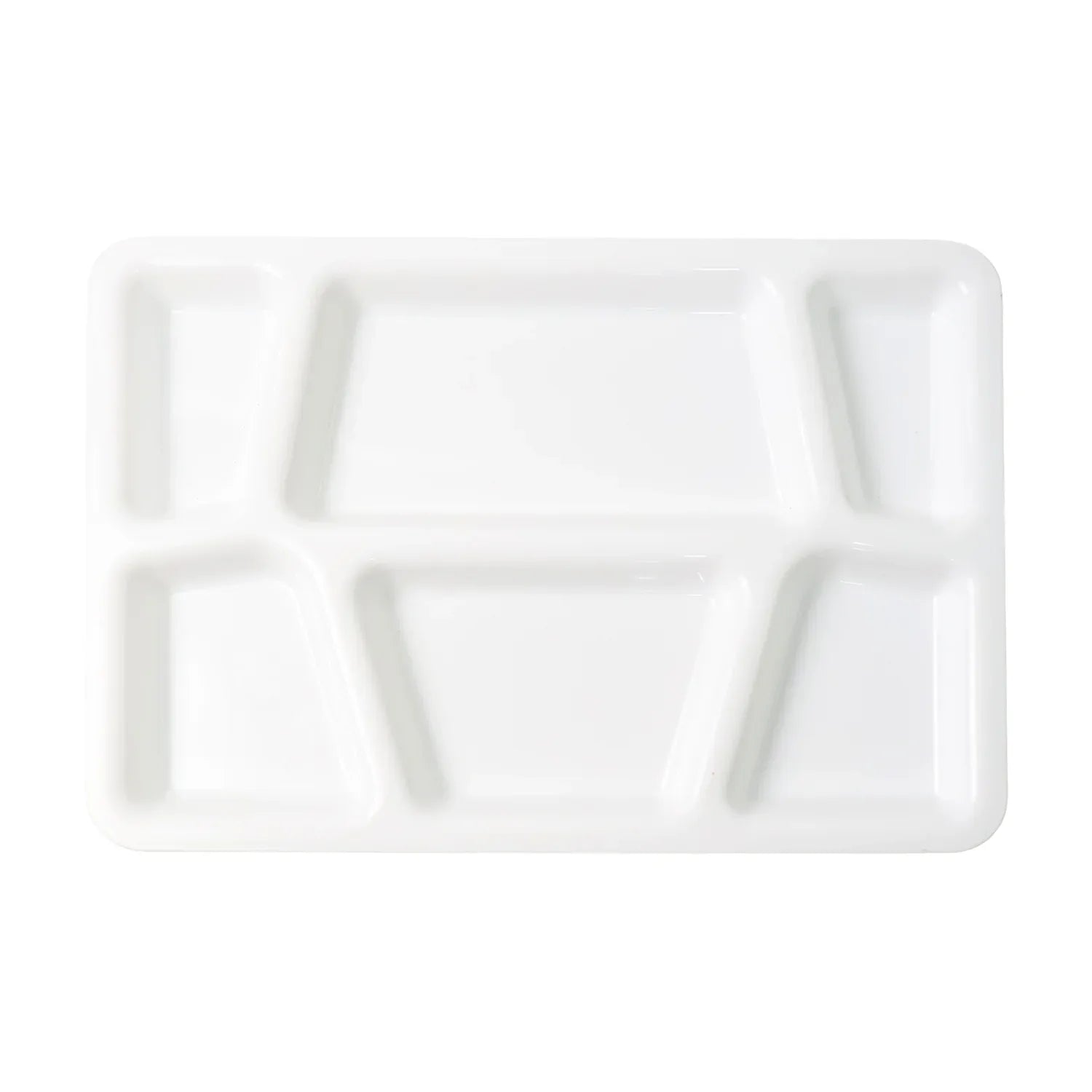 Plastic Multi-compartment Rectangular Meal Serving Tray Plate (1 Pc White) - Zidbik