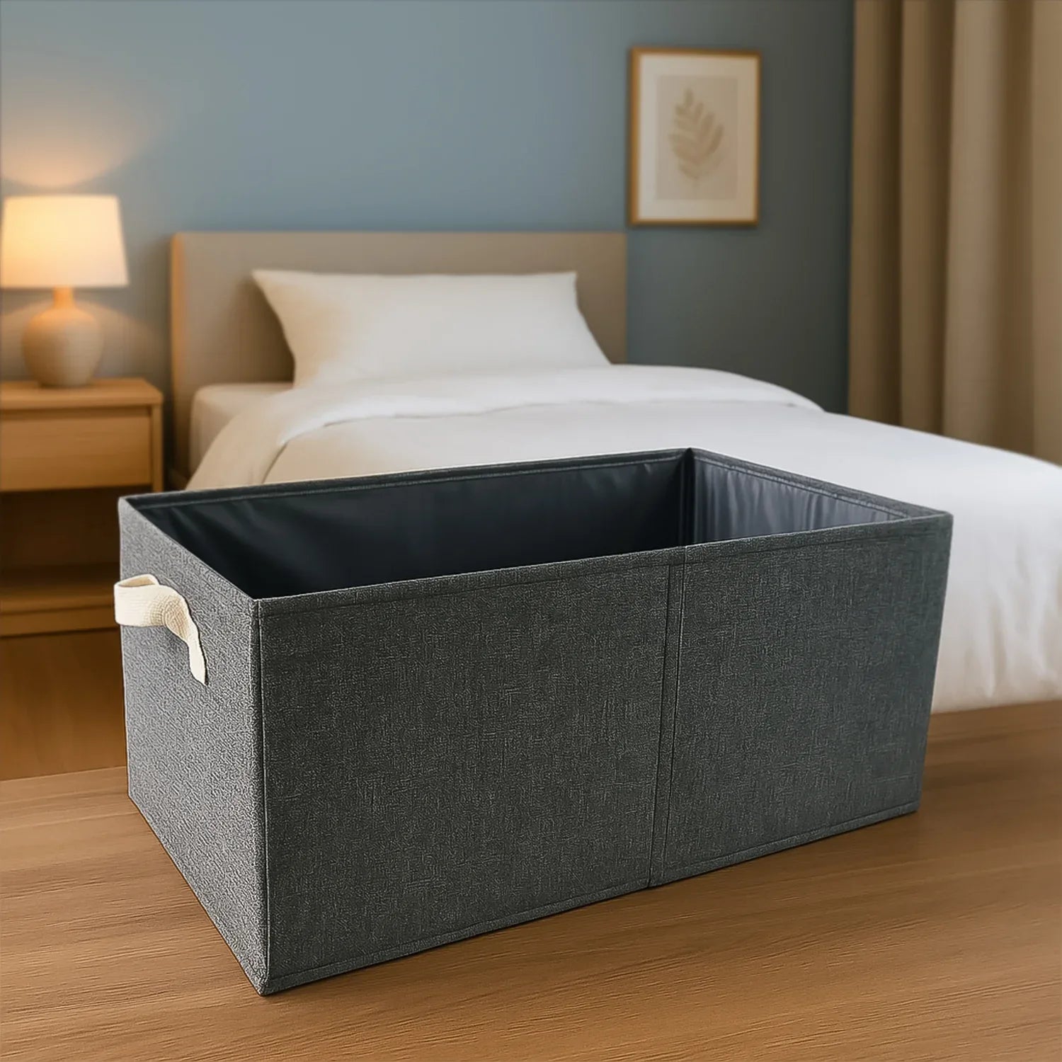 Foldable Cloth Storage Box With Handles (4728 Cm) - Zidbik