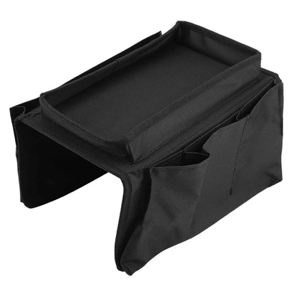8164 Sofa Arm Rest Hanging Storage Bag Storage Bag For Sofa Ideal For Sorting Magazines Ipad Books (Black) - Zidbik