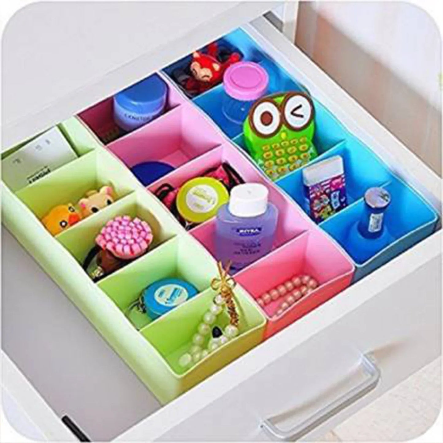 12680 Multi-function Desktop Drawer Storage Box Clothing Organizer 5 Grid Storage Box Underwear Socks Ties Organizer Box (4 Pc Set) - Zidbik
